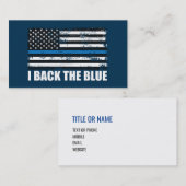 CREËER-UW-EIGEN DIY dunne blauwe lijn US FLAG Visitekaartje (Voorkant / Achterkant)