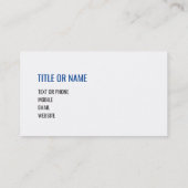 CREËER-UW-EIGEN DIY dunne blauwe lijn US FLAG Visitekaartje (Achterkant)