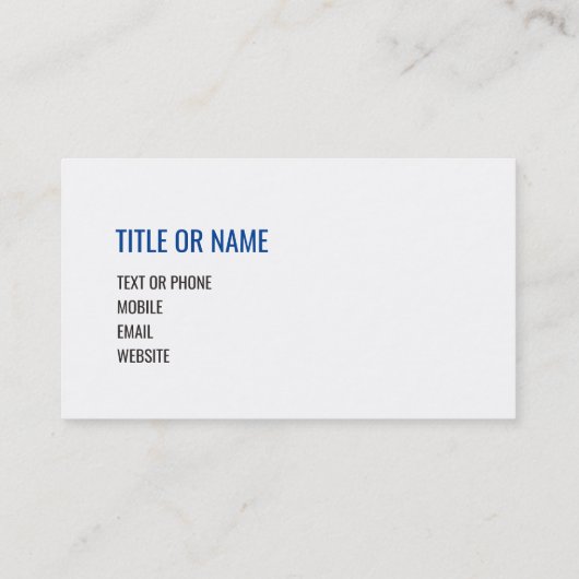 CREËER-UW-EIGEN DIY dunne blauwe lijn US FLAG Visitekaartje (Achterkant)