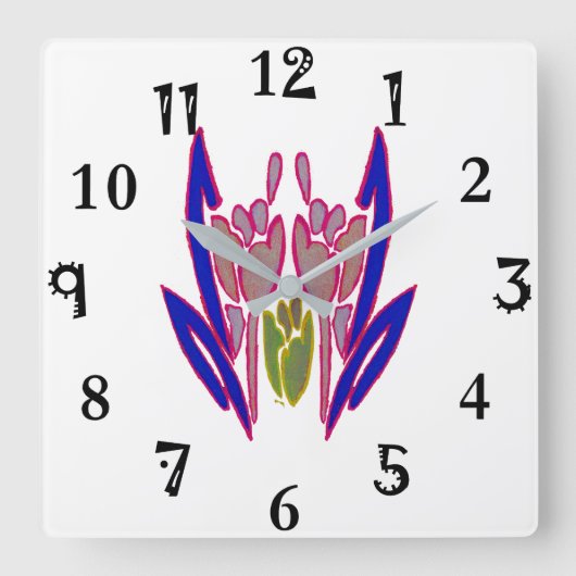 Creëer Uw eigen DIY Floral Aangepaste persoonlijke Vierkante Klok (Voorkant)