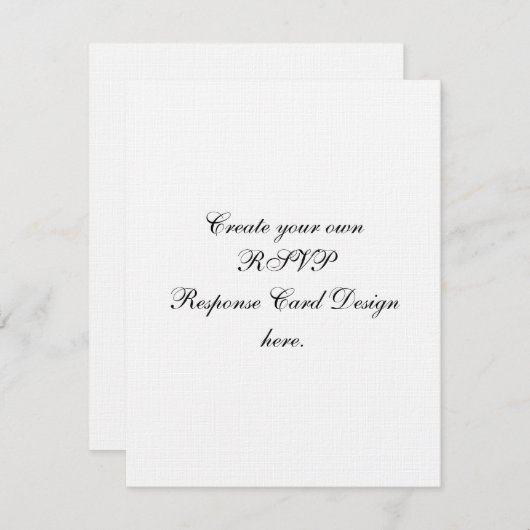 Creëer Uw Eigen Document van het Linnen van de RSVP Kaartje (Voorkant / Achterkant)
