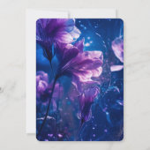 Creëer uw eigen donkerblauwe en paarse bloemen bru kaart (Achterkant)