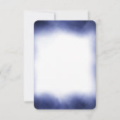 Creëer uw eigen donkere indigo blauwe randen RSVP kaartje (Achterkant)