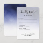 Creëer uw eigen donkere indigo blauwe wolk RSVP kaartje (Voorkant / Achterkant)