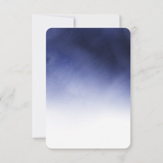 Creëer uw eigen donkere indigo blauwe wolk RSVP kaartje (Achterkant)