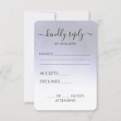 Creëer uw eigen donkere indigo blauwe wolk RSVP kaartje (Voorkant)