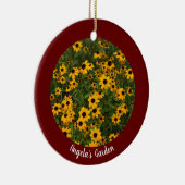 Creëer Uw eigen, donkere rode, persoonlijke foto Keramisch Ornament (Rechts)