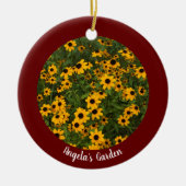 Creëer Uw eigen, donkere rode, persoonlijke foto Keramisch Ornament (Voorkant)