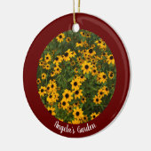 Creëer Uw eigen, donkere rode, persoonlijke foto Keramisch Ornament (Links)