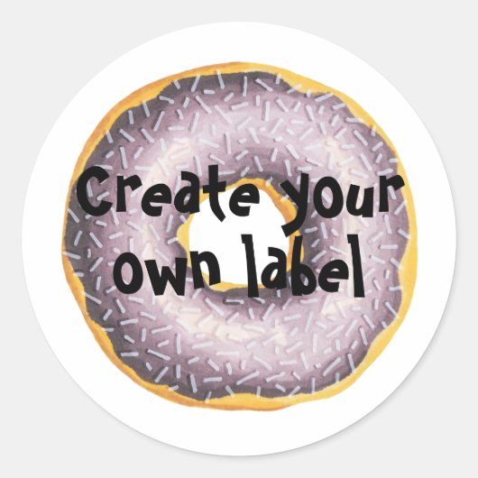 Creëer Uw eigen donut Ronde Sticker (Voorkant)