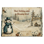 Creëer uw eigen  dorp sneeuwman groot cadeauzakje (Voorkant)
