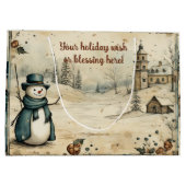 Creëer uw eigen  dorp sneeuwman groot cadeauzakje (Achterkant)