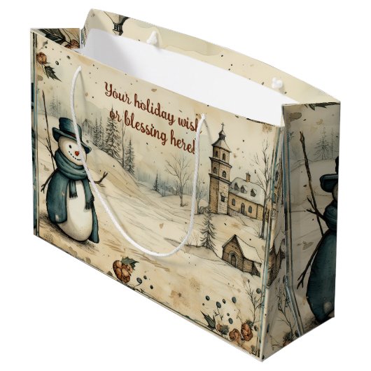 Creëer uw eigen  dorp sneeuwman groot cadeauzakje (Achterkant Gekanteld)