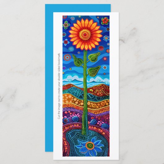 Creëer Uw Eigen Dot Art Zonnebloem Bladwijzer Kaar (Voorkant / Achterkant)