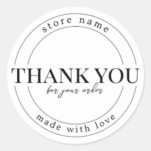 Creëer Uw Eigen Douane Dank u met Liefde wordt gem Ronde Sticker