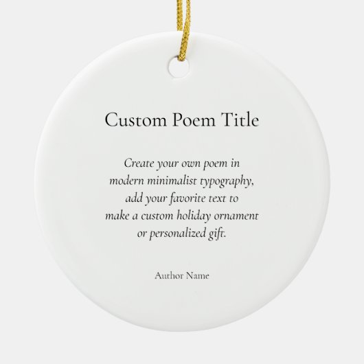 Creëer Uw eigen douanegedicht Keramisch Ornament (Voorkant)