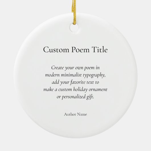 Creëer Uw eigen douanegedicht Keramisch Ornament (Achterkant)