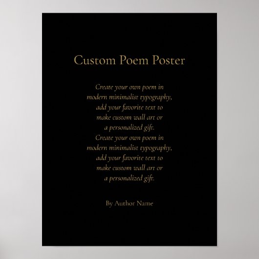 Creëer Uw eigen douanegedicht Poster (Voorkant)