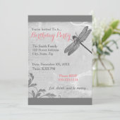 Creëer Uw eigen Dragonfly Verjaardagsuitnodiging Kaart (Staand voorkant)