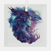 Creëer Uw eigen drakengodin Glas Ornament (Achterkant)