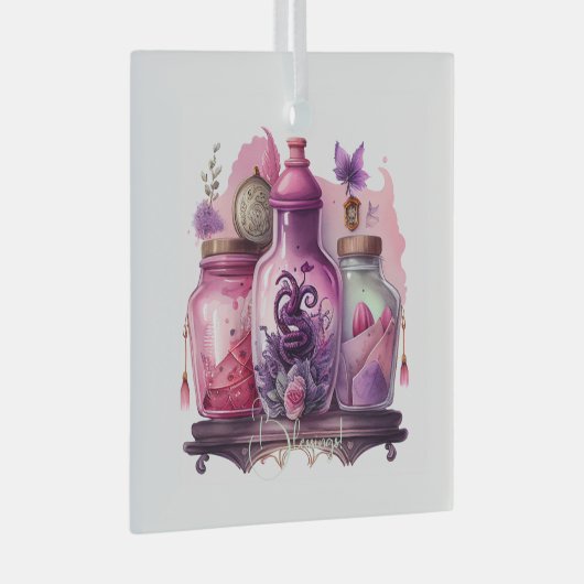 Creëer Uw eigen drankflessen Glas Ornament (Voorkant Rechts)