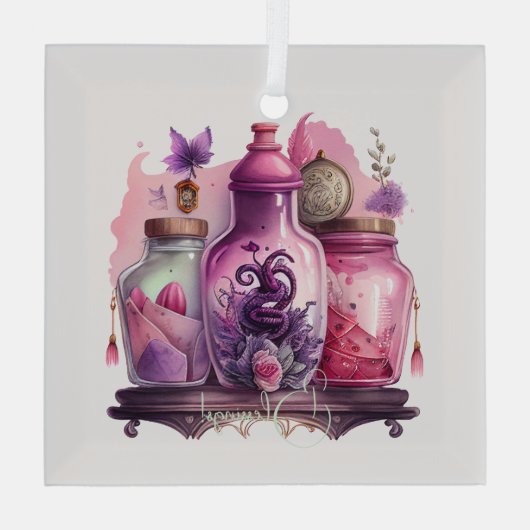 Creëer Uw eigen drankflessen Glas Ornament (Achterkant)