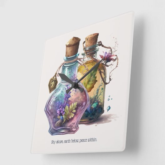 Creëer Uw eigen drankflessen Vierkante Klok (Hoek)