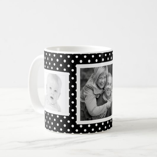 Creëer uw eigen drie vierkantsfoto's koffiemok (Voorkant links)