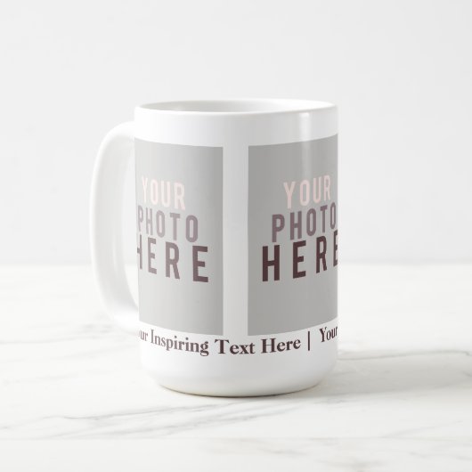 Creëer Uw eigen driedubbele Afbeelding fotosjabloo Koffiemok (Voorkant links)