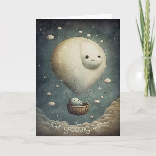 Creëer Uw eigen dromerige heteluchtballonrit Feestdagen Kaart (Voorkant)