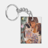 Creëer Uw eigen dubbelzijdige foto's uploaden foto Sleutelhanger (Voorkant Links)