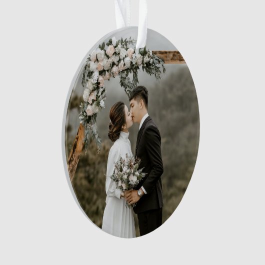 Creëer Uw Eigen Dubbelzijdige Huwelijksfotopaar Ornament (voorkant)