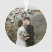 Creëer Uw Eigen Dubbelzijdige Huwelijksfotopaar Ornament (achterkant)