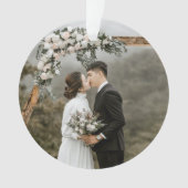 Creëer Uw Eigen Dubbelzijdige Huwelijksfotopaar Ornament (voorkant)