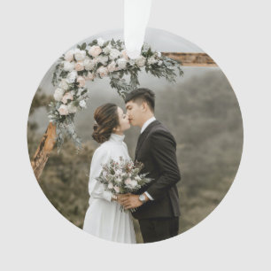 Creëer Uw Eigen Dubbelzijdige Huwelijksfotopaar Ornament