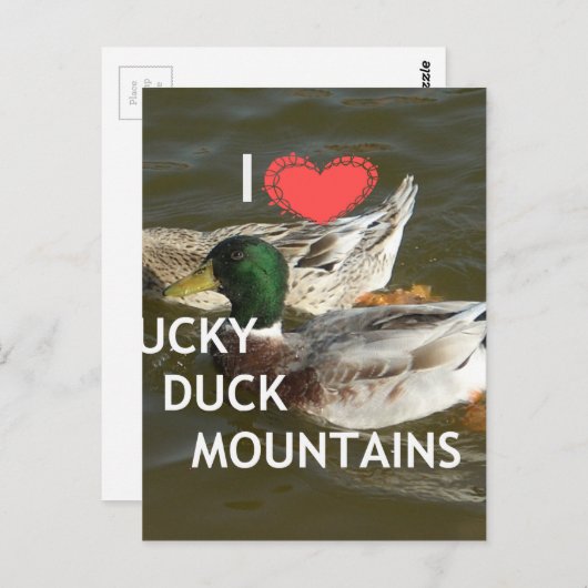 Creëer Uw eigen Ducky-eenden bergen. Briefkaart (Voorkant / Achterkant)