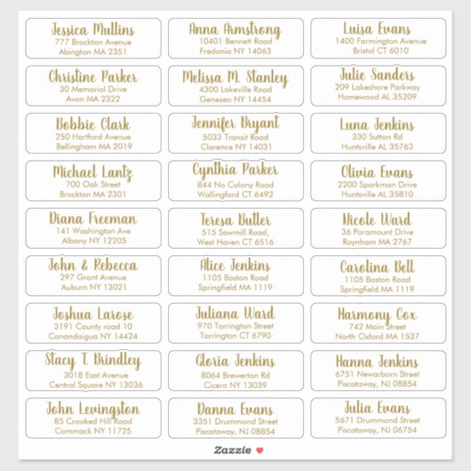 Creëer Uw eigen e-legant huwelijksbezoekersadres Sticker (Vel)