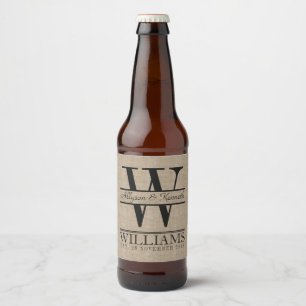 Creëer Uw Eigen Eenvoudig Jubileum Logo Monogram Bier Etiket