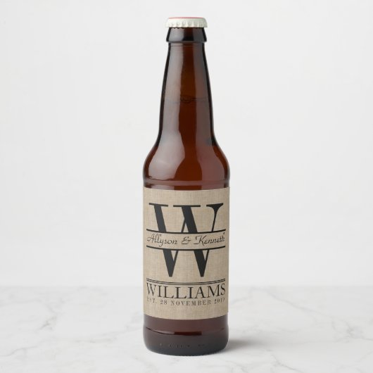 Creëer Uw Eigen Eenvoudig Jubileum Logo Monogram Bier Etiket (Voorkant)