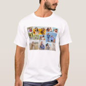 Creëer Uw eigen Eenvoudige 12-fotocollage Unisex T-shirt (Voorkant)
