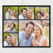 Creëer Uw Eigen Eenvoudige 6 Fotocollage Sparkling Wijnetiket (Enkel label)