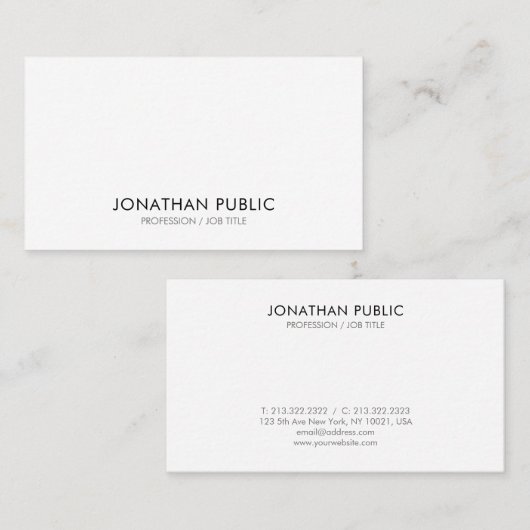 Creëer uw eigen eenvoudige, elegante ontwerpversie visitekaartje (Voorkant / Achterkant)