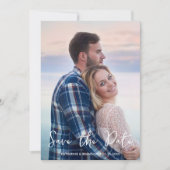 Creëer Uw Eigen Eenvoudige Huwelijkspaar Foto Save The Date (Voorkant)