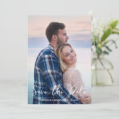 Creëer Uw Eigen Eenvoudige Huwelijkspaar Foto Save The Date (Staand voorkant)