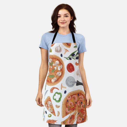 Creëer Uw eigen eenvoudige pizza print Schort (Gedragen)