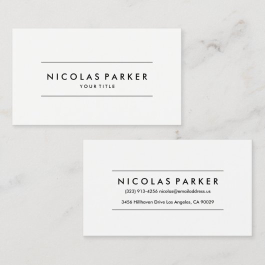 Creëer uw eigen eenvoudige platenminimalistisch wi visitekaartje (Voorkant / Achterkant)