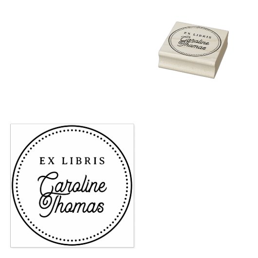 Creëer Uw eigen Eenvoudige Script Ex Libris-naam Rubberstempel (Gestempeld)