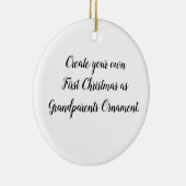Creëer Uw eigen Eerste Kerstfeest als grootouders Keramisch Ornament (Rechts)