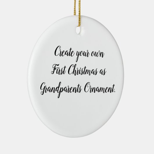 Creëer Uw eigen Eerste Kerstfeest als grootouders Keramisch Ornament (Rechts)