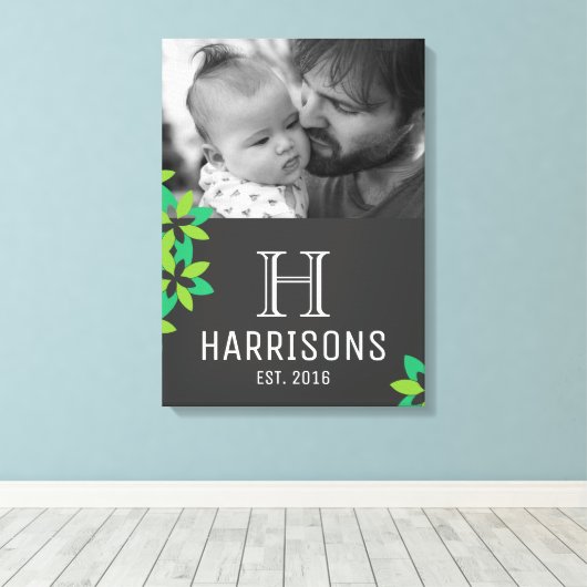 Creëer Uw eigen eerste Vaderdag foto Canvas Afdruk (Insitu (Houten vloer))